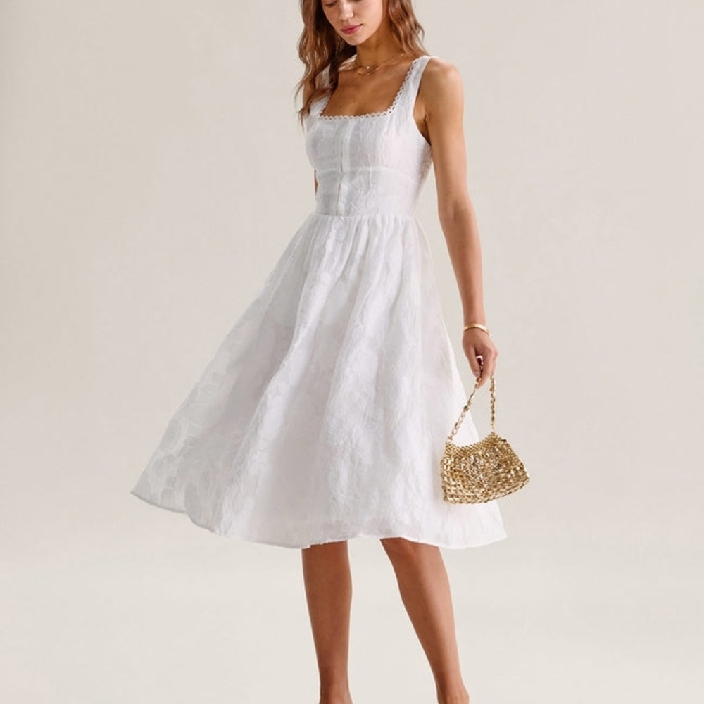 RIHOAS White Midi Dress